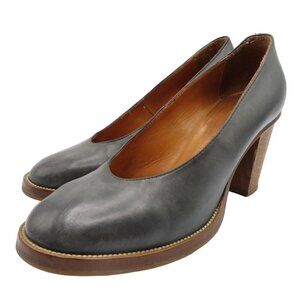 Nathalie Verlinden Womens 37 EU 6.5 US Gray Brown Leather Distressed Heels Pumps